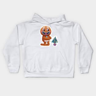 Christmas Sticker, Ginger Man Sticker Kids Hoodie